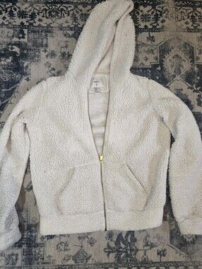 Forever 21 Cream Sherpa Zip Hoodie